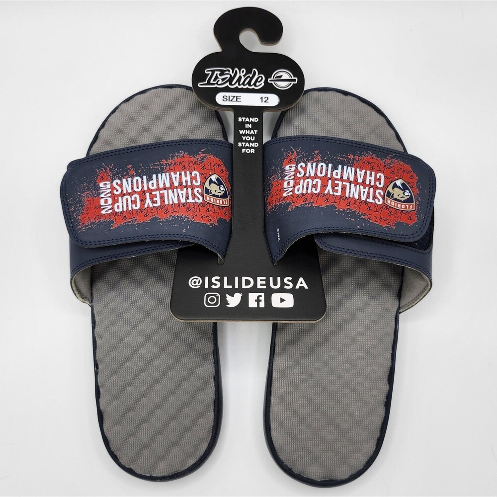 ISlide Florida Panthers 2025 Stanley Cup Champion Slides (Size 12, NWT)